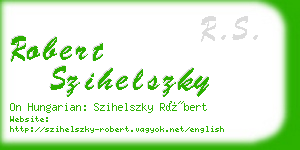robert szihelszky business card